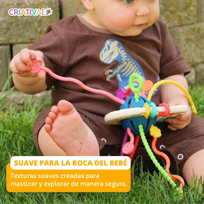 Mordedor Sensorial para Bebés con Botones y Cuerdas Texturizadas | CRIATIVAE foto 3