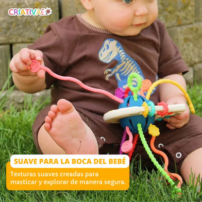 Mordedor Sensorial para Bebés con Botones y Cuerdas Texturizadas | CRIATIVAE
