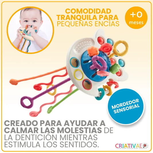 Mordedor Sensorial para Bebés con Botones y Cuerdas Texturizadas | CRIATIVAE