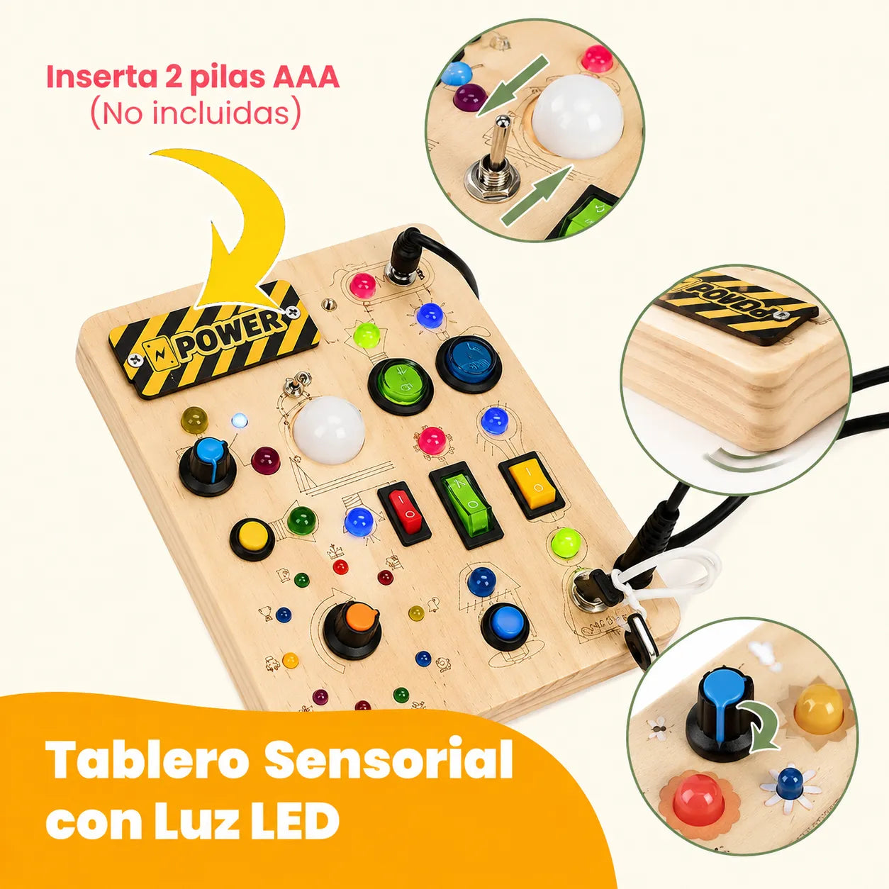 Busy Board Montessori de Madera foto 4