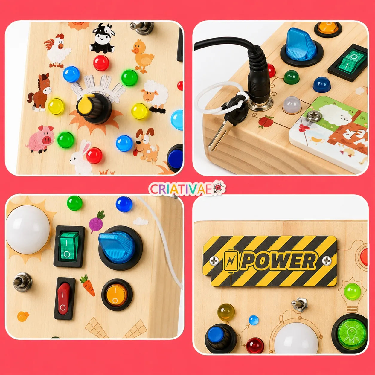 Busy Board Montessori de Madera foto 5