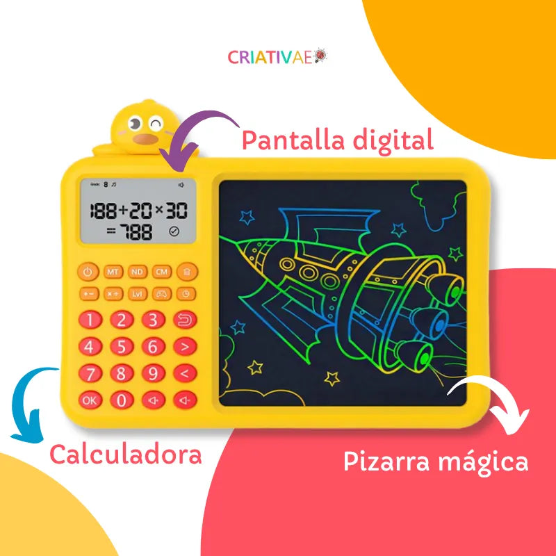 Pizarra Mágica Infantil con Calculadora Educativa 2 en 1 | CRIATIVAE