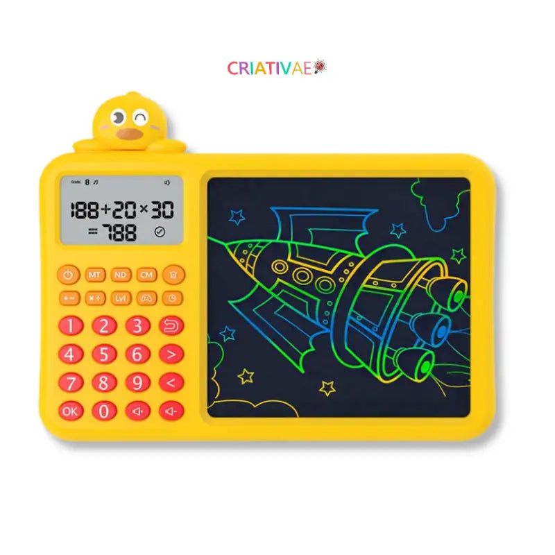 Pizarra Mágica Infantil con Calculadora Educativa 2 en 1 | CRIATIVAE Patito Amarillo