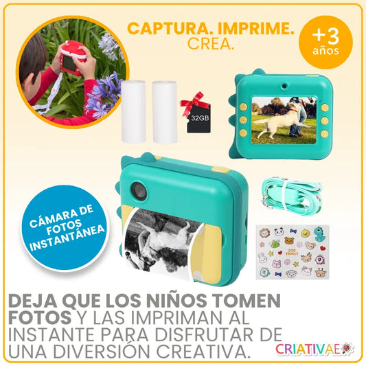 Cámara Infantil CamKids con Impresión Instantánea – Creatividad y Diversión | CRIATIVAE