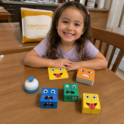Cubo de Emociones Criativae - Juego de Madera para Nombrar lo que Siente