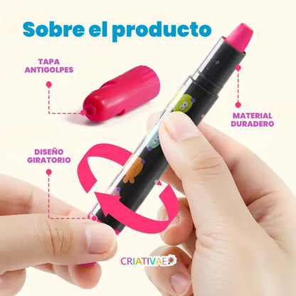 Crayones Jumbo Giratorios Criativae – Colores Vivos, Manitas Felices | CRIATIVAE