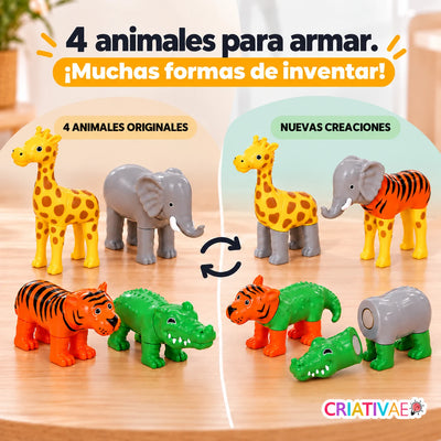 MagnetoZoo Criativae - Rompecabezas Magnético 3D que se Reinventa Cada Tarde