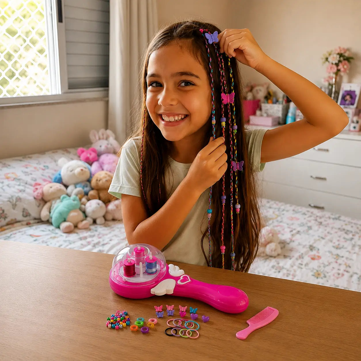Después — Hada de Trenzas Criativae - Decorador de Mechones con Hilos de Colores