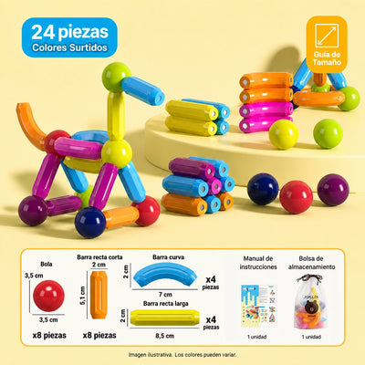 Magna Kids Criativae - Varillas y Esferas Magnéticas para Construir sin Fuerza