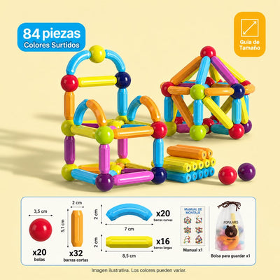 Magna Kids Criativae - Varillas y Esferas Magnéticas para Construir sin Fuerza