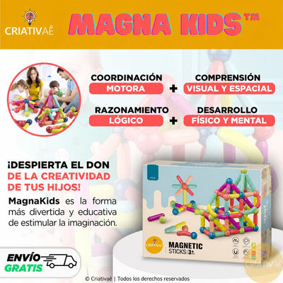 Magna Kids Criativae - Varillas y Esferas Magnéticas para Construir sin Fuerza