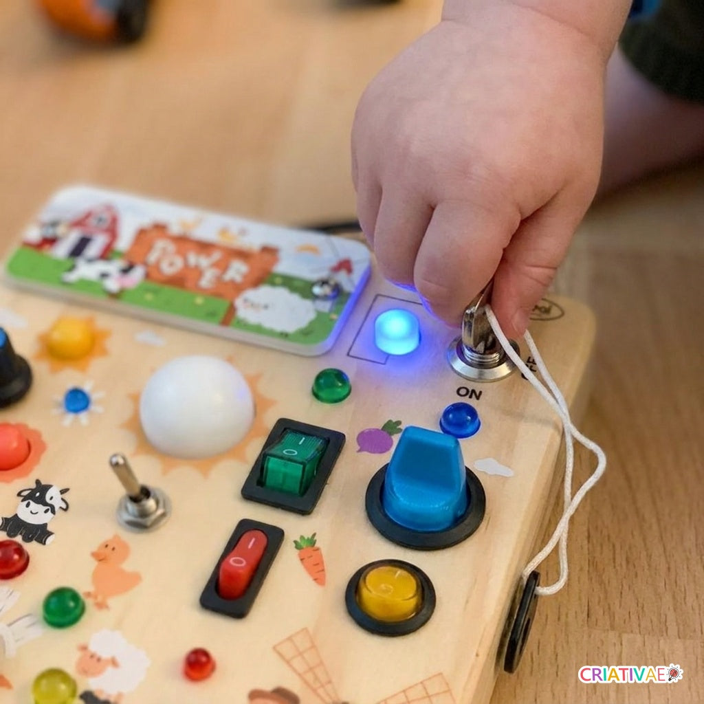 Busy Kids Criativae - Panel Sensorial Montessori con Luces