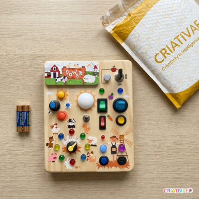 Busy Kids Criativae - Panel Sensorial Montessori con Luces