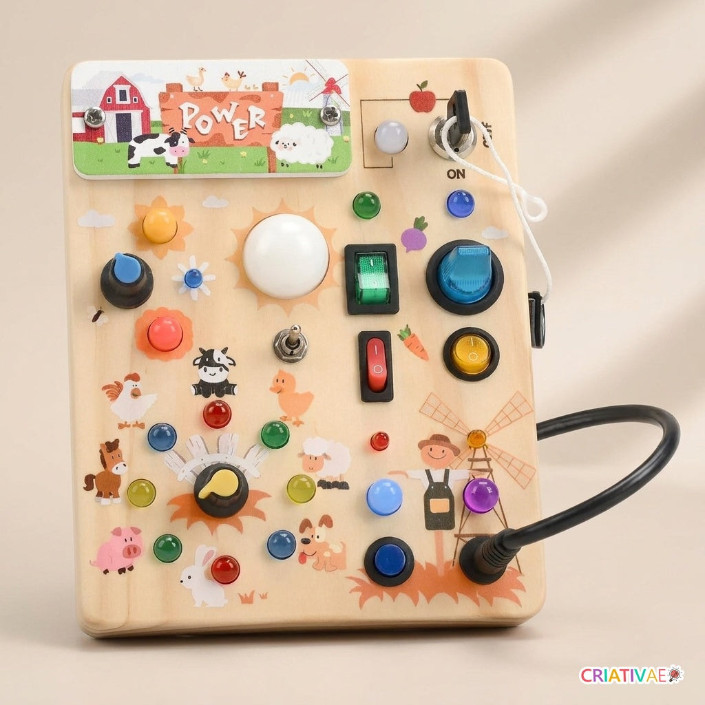 Busy Kids Criativae - Panel Sensorial Montessori con Luces