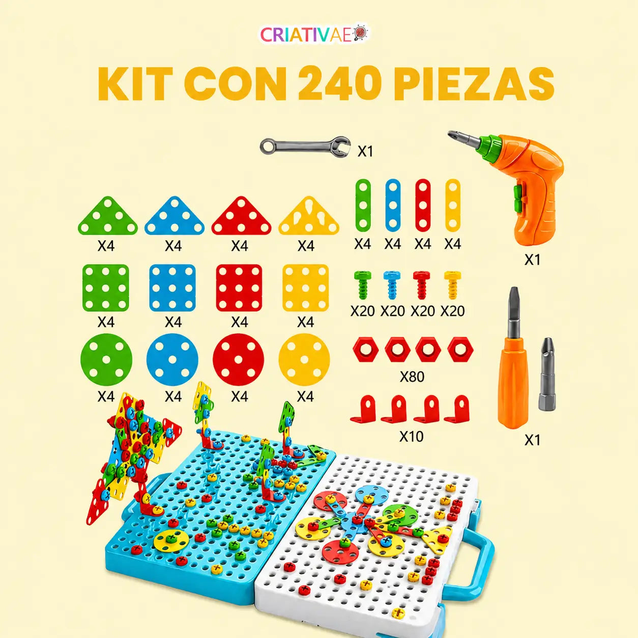 Tecto3D Criativae - Set de Taladro y Construcción para Niños