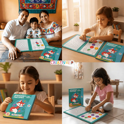 Libro Montessori Didáctico Magnético de Fracciones - Criativae