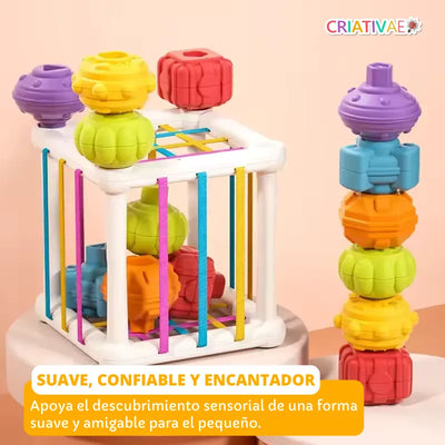 Cubo Sensorial Geométrico Educativo para Bebés 3+ | CRIATIVAE foto 3