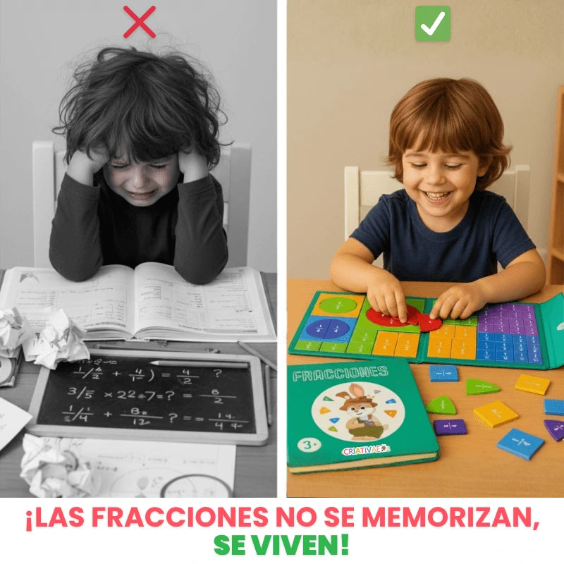 Libro Montessori Didáctico Magnético de Fracciones - Criativae