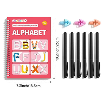 Kit de 6 Cuadernos Mágicos Reutilizables de Caligrafía y Escritura para Niños con Alfabeto Números Vocabulario Matemáticas y Dibujo foto 2