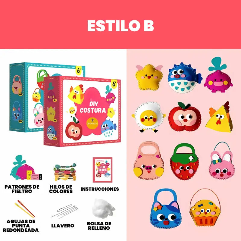 Kit de Costura Creativa para Niños – Manualidades Seguras y Educativas | CRIATIVAE