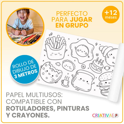 Rollo de Dibujo Infantil – 3 Metros de Creatividad | CRIATIVAE