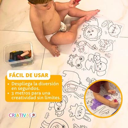 Rollo de Dibujo Infantil – 3 Metros de Creatividad | CRIATIVAE