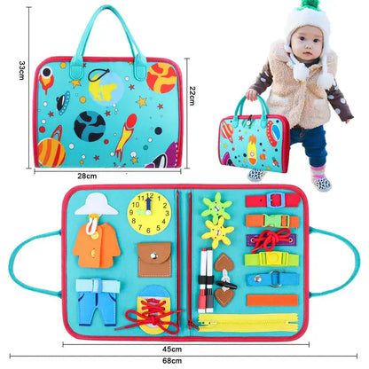 Busy Board Montessori para Niños - Tablero Sensorial de Fieltro Didáctico de Habilidades para la Vida | CRIATIVAE