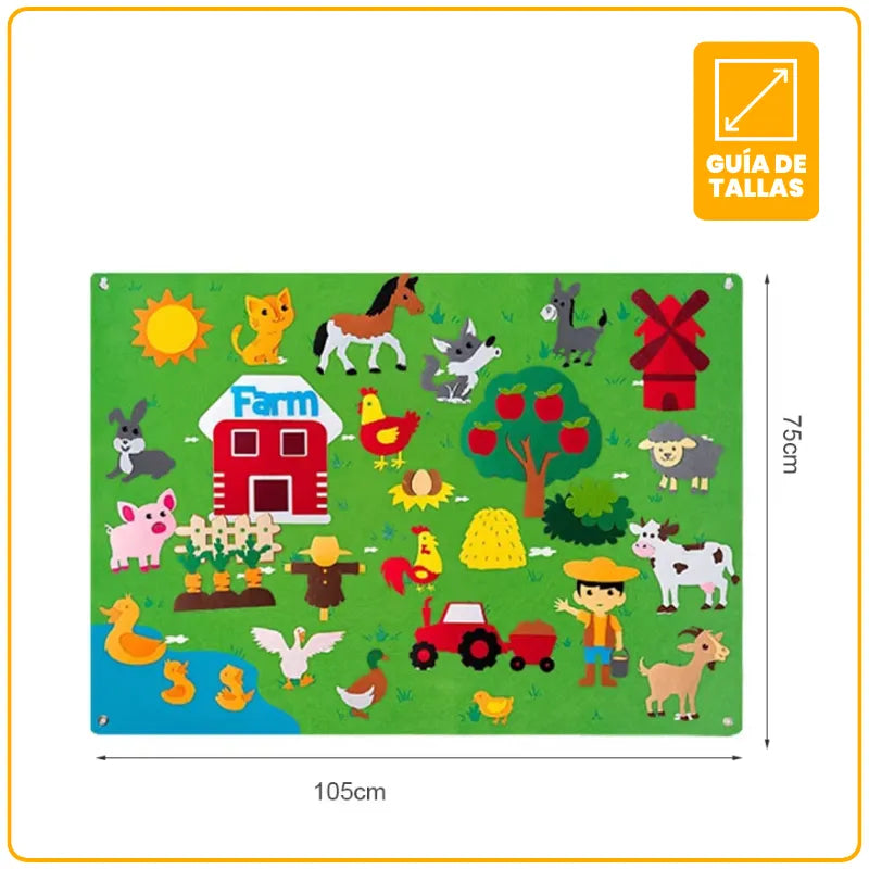 Panel Educativo Interactivo de Fieltro para Niños 3+ | CRIATIVAE foto 4