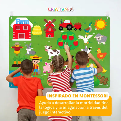 Panel Educativo Interactivo de Fieltro para Niños 3+ | CRIATIVAE foto 2
