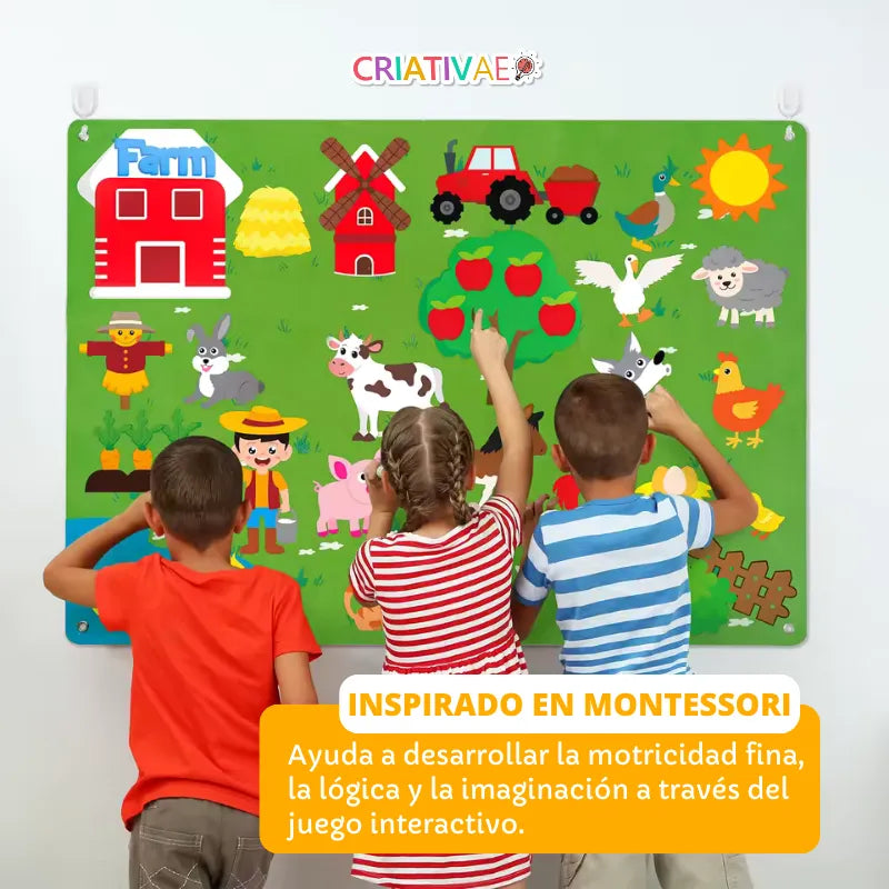 Panel Educativo Interactivo de Fieltro para Niños 3+ | CRIATIVAE foto 2