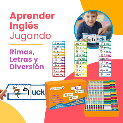 Libros Educativos Flip de Lectura y Rima Bilingüe para Niños – Aprender Inglés y Portugués | CRIATIVAE