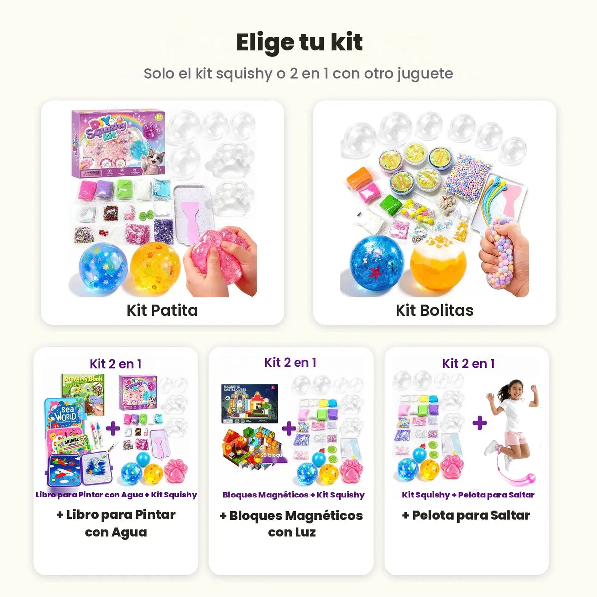 Elige tu kit: Kit Patita, Kit Bolitas o Kit 2 en 1