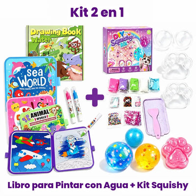 Kit Squishy Patita - Kit + Libro para Pintar con Agua