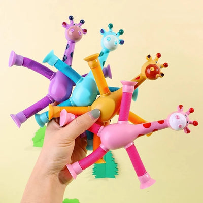Set de 4 Jirafas Sensoriales con Ventosas y Tubos Telescópicos GiraEsticas | CRIATIVAE foto 6