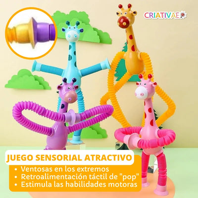 Set de 4 Jirafas Sensoriales con Ventosas y Tubos Telescópicos GiraEsticas | CRIATIVAE foto 3