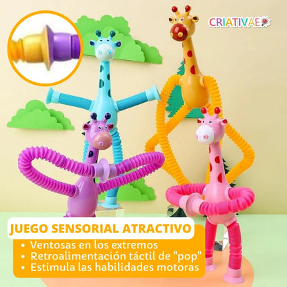 Set de 4 Jirafas Sensoriales con Ventosas y Tubos Telescópicos GiraEsticas | CRIATIVAE