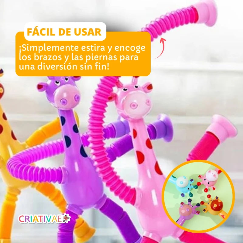 Set de 4 Jirafas Sensoriales con Ventosas y Tubos Telescópicos GiraEsticas | CRIATIVAE foto 2