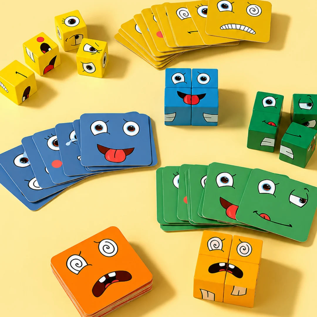 Cubo de Emociones Criativae - Juego de Madera para Nombrar lo que Siente