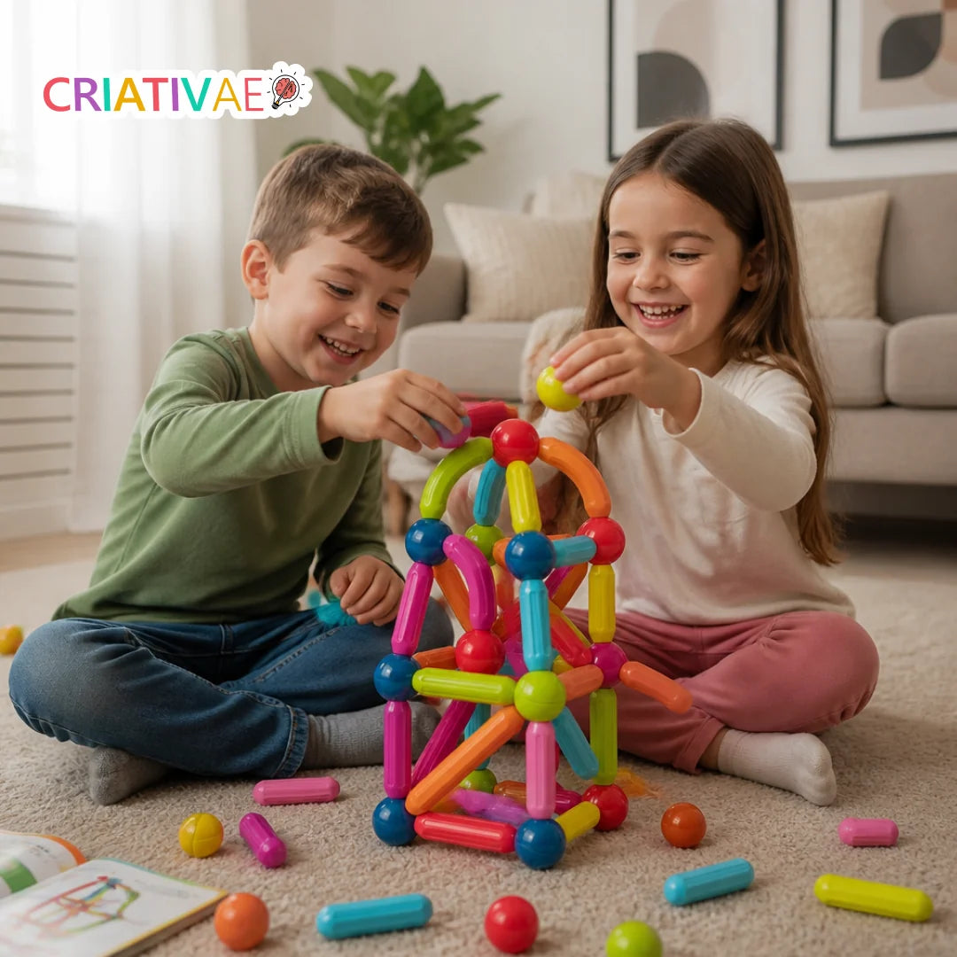 Magna Kids Criativae - Varillas y Esferas Magnéticas para Construir sin Fuerza