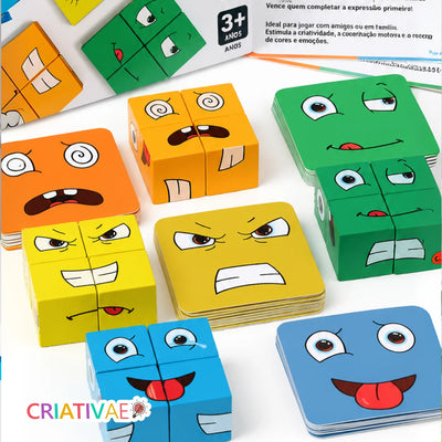 Cubo de Emociones Criativae - Juego de Madera para Nombrar lo que Siente