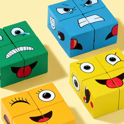 Cubo de Emociones Criativae - Juego de Madera para Nombrar lo que Siente