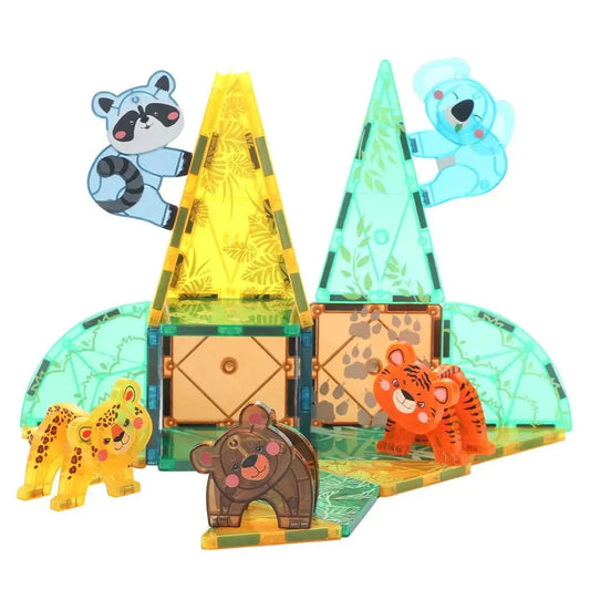 KEBO 56-Pieza azulejo magnético Juego: Prairie Animales Construction Bloques