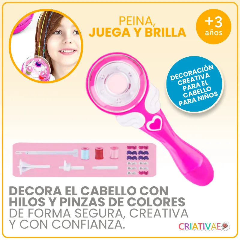 Juguete Decorador de Cabello Infantil con Hilos y Clips – Tererê Twist Kit Creativo | CRIATIVAE