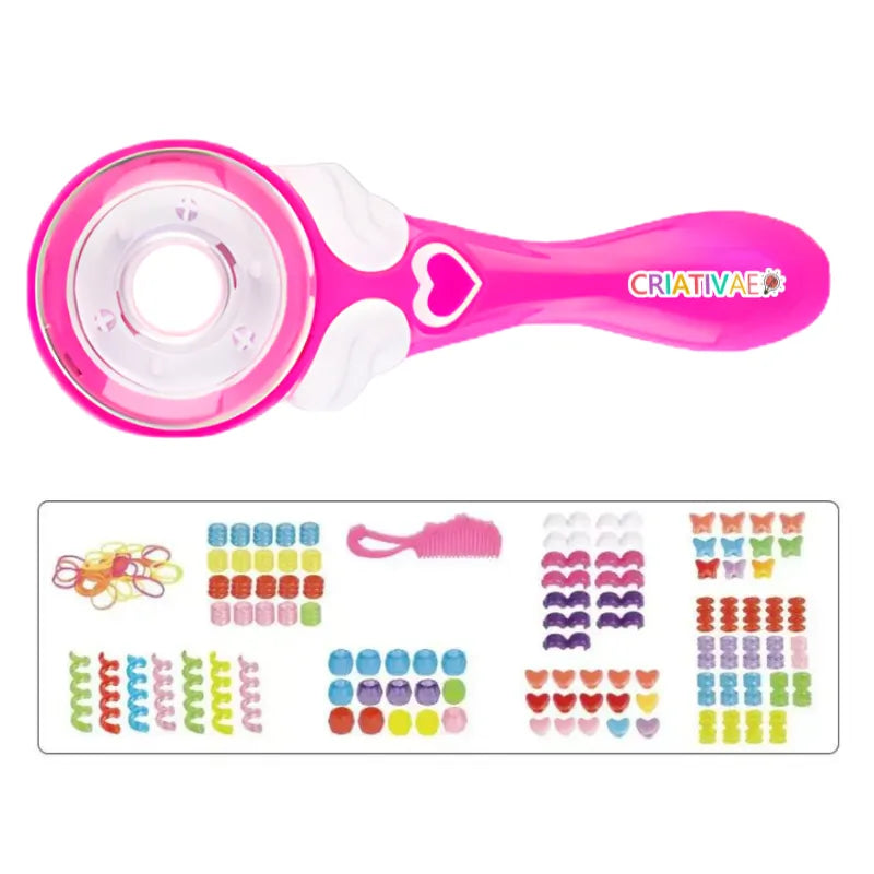Juguete Decorador de Cabello Infantil con Hilos y Clips Kit Completo de Decoración Capilar