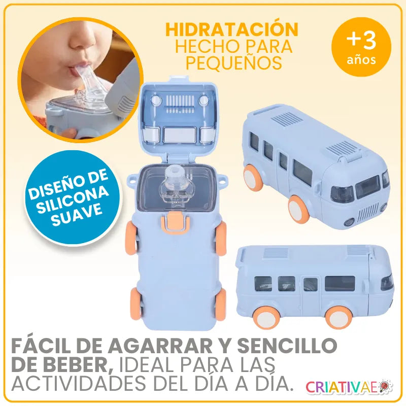 Botella Infantil con Correa Ajustable y Boquilla de Silicona | CRIATIVAE
