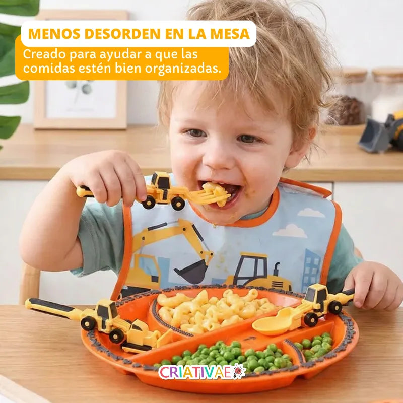 Juego de Alimentación Infantil Interactivo con Plato y Cubiertos | CRIATIVAE