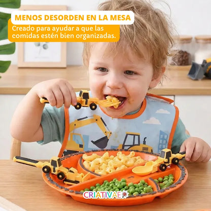 Juego de Alimentación Infantil Interactivo con Plato y Cubiertos | CRIATIVAE