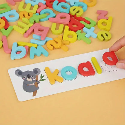 Juego de Alfabetización y Ortografía para Niños - Tablero para Deletrear con Cartas y Letras de Madera | CRIATIVAE