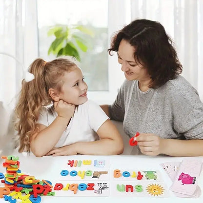 Juego de Alfabetización y Ortografía para Niños - Tablero para Deletrear con Cartas y Letras de Madera | CRIATIVAE