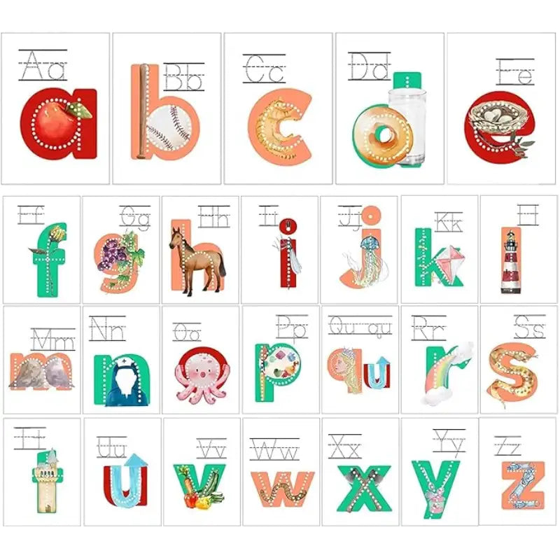 Kit Bilingüe Lit Letters para Aprender Inglés - Alfabetización con Tarjetas Mnemotécnicas y Fonética para Preescolares | CRIATIVAE